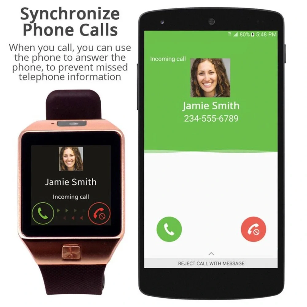 NWT TOUCHSCREEN SMARTWATCH W/SIM CARD CAPABILITY & BLUETOOTH
